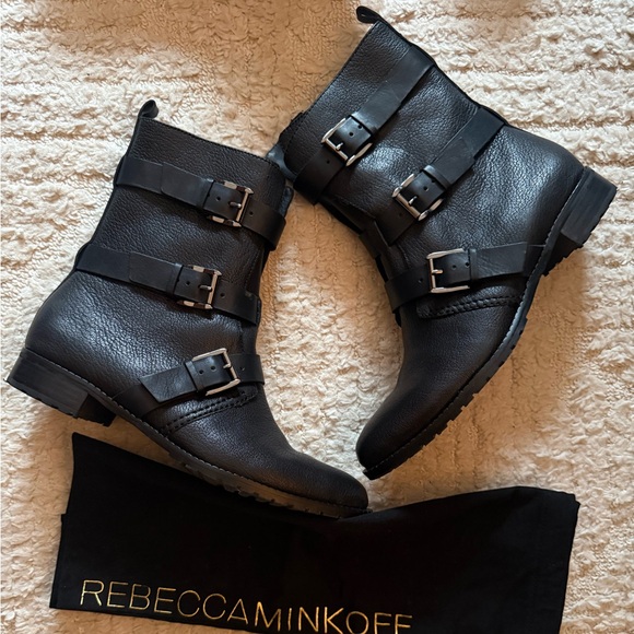 Rebecca Minkoff Shoes - Rebecca Minkoff biker boots leather
Black size 8